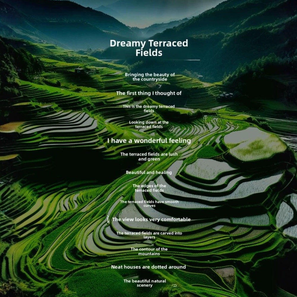 Green terraced fields inspiration for Dreamy Terraced Fields Lace Wireless Bra 