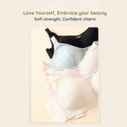 Angel Lace Minimiser Shaping Bra - message on Love Yourself, Embrace your beauty. Soft strength, Confident charm'.