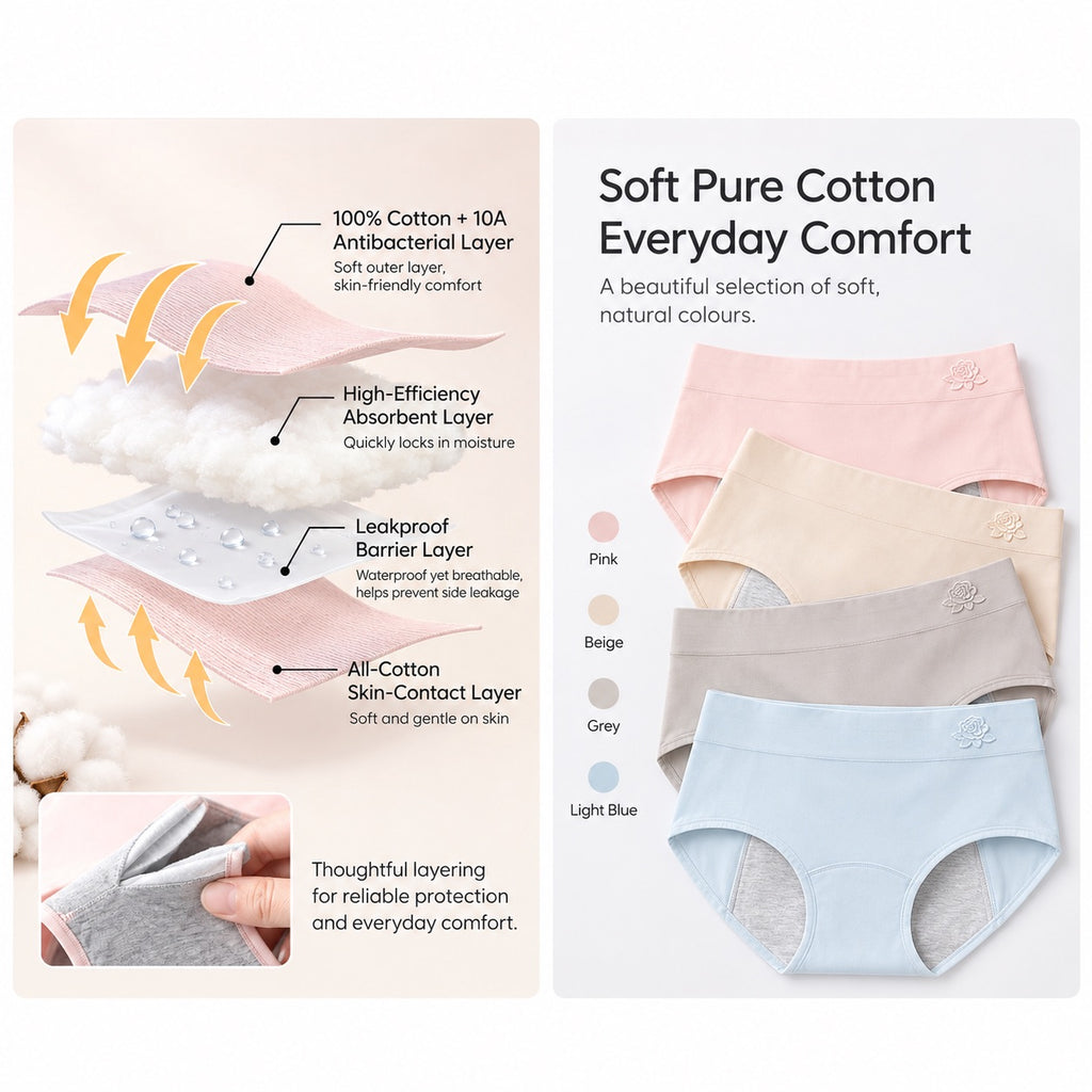 Floral Leak Proof Underwear for Incontinence – Postpartum Moderate Bladder Leaks