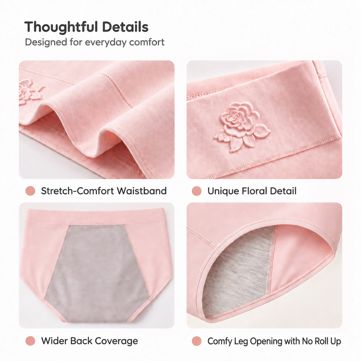Floral Leak Proof Underwear for Incontinence – Postpartum Moderate Bladder Leaks