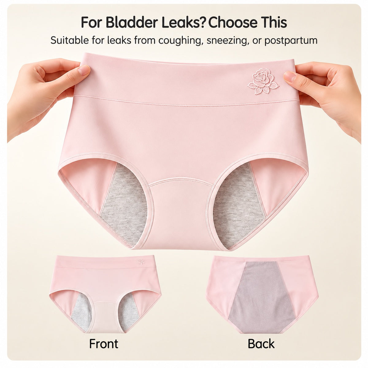 Floral Leak Proof Underwear for Incontinence – Postpartum Moderate Bladder Leaks